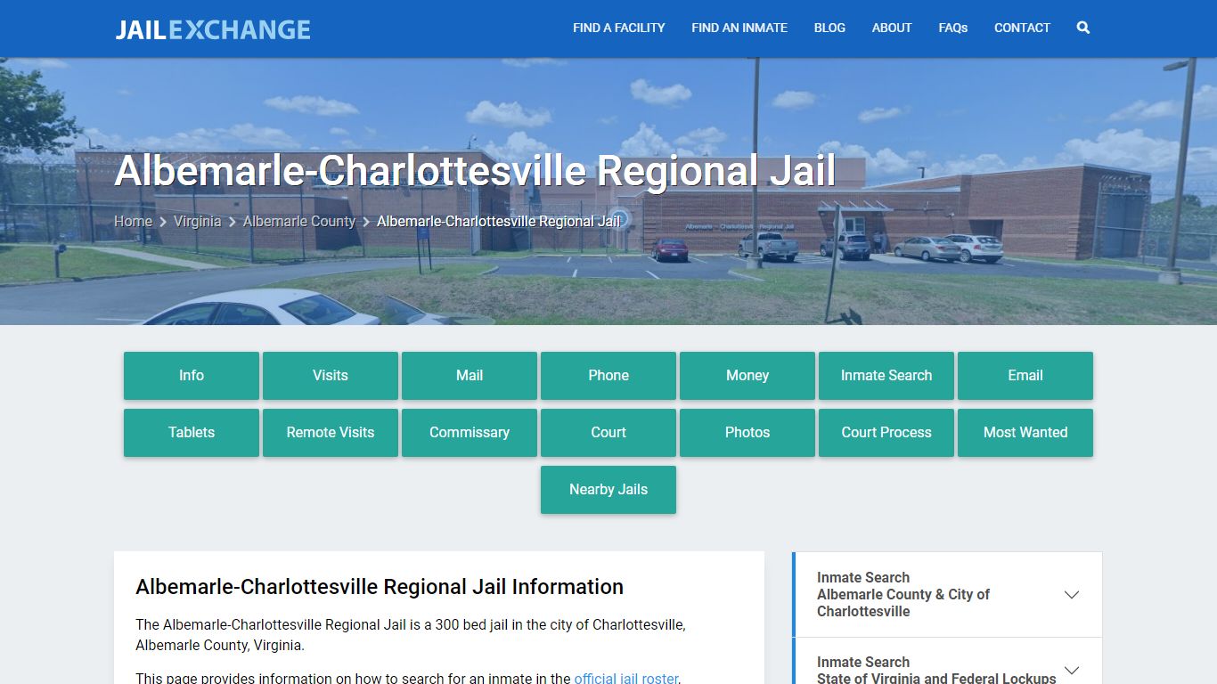 Albemarle-Charlottesville Regional Jail, VA Inmate Search, Information