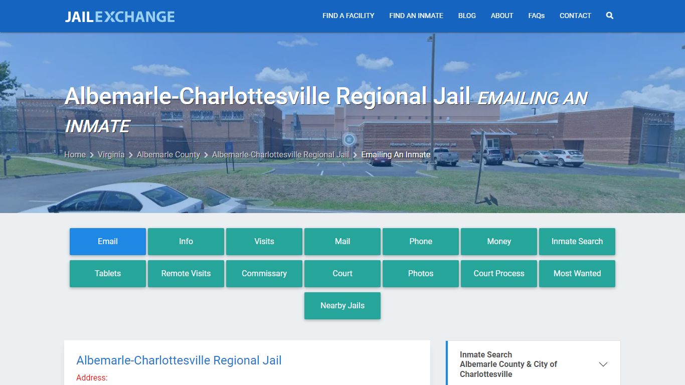 Inmate Text, Email - Albemarle-Charlottesville Regional Jail, VA